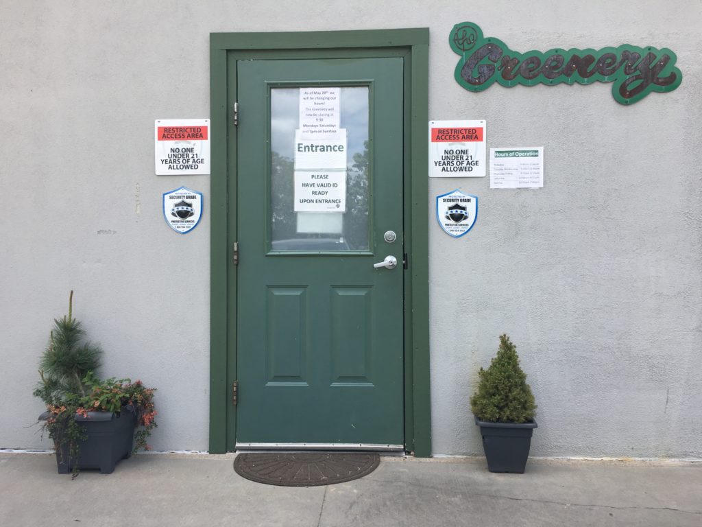 Front Entrance to The Greenery, Recreational Marijuana, Durango, Colorado