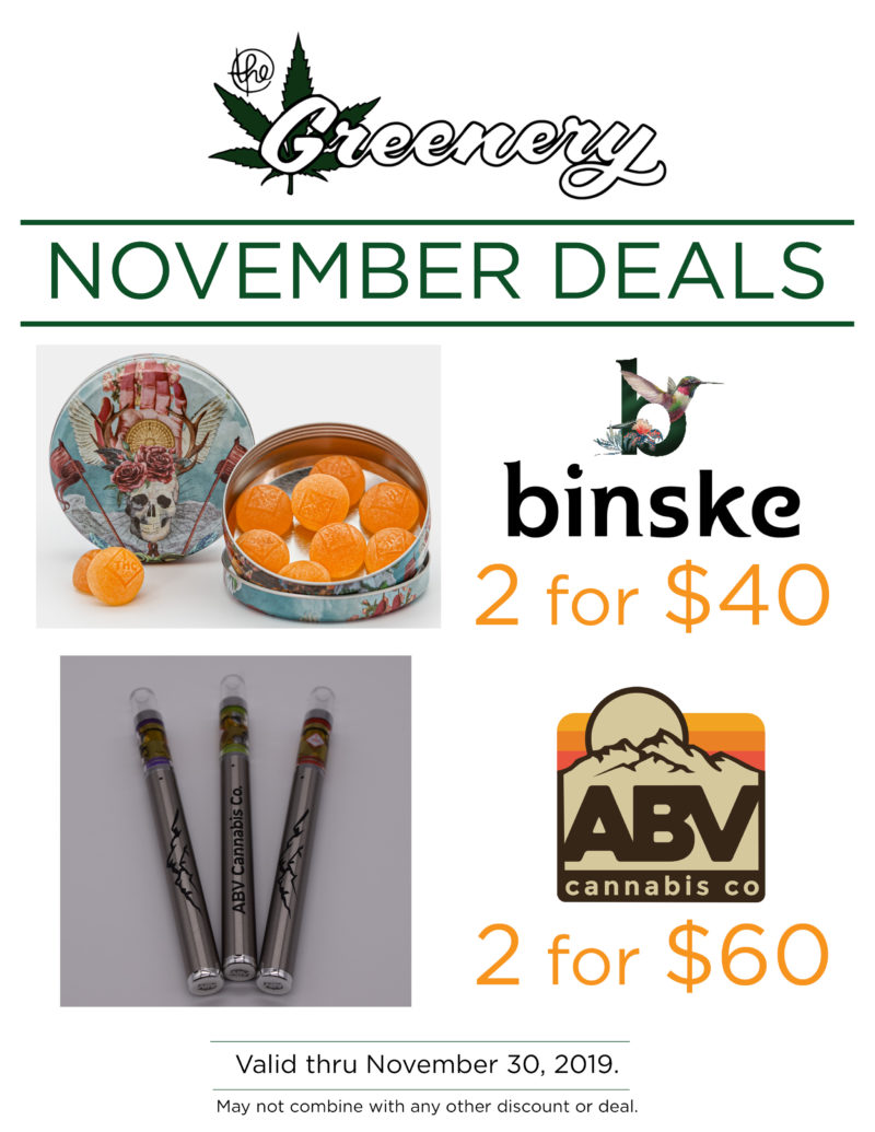 November Dispensary Deals The Grand Junction Greenery